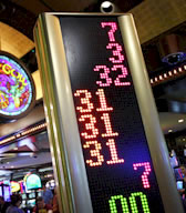 Roulette spin results on display